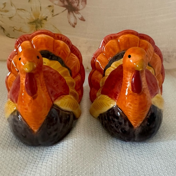 New/Open Box Hand Painted Turkey Salt & Pepper Shaker - Thanksgiving, Holidays - Picture 6 of 15